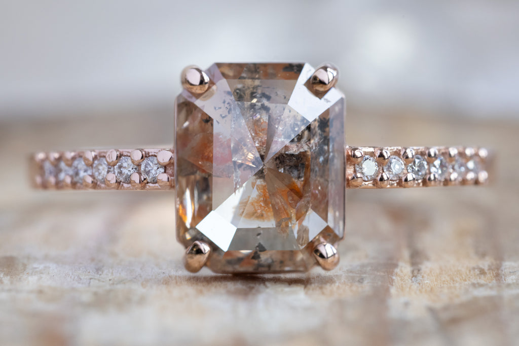 The Willow Ring with an Emerald-Cut Red Diamond