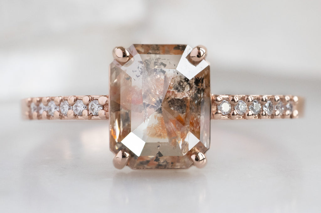 The Willow Ring with an Emerald-Cut Red Diamond