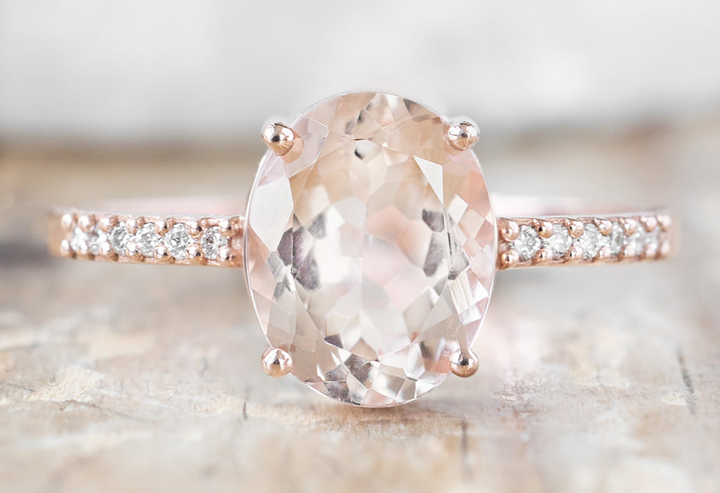 The Willow Ring with an Oval-Cut Morganite