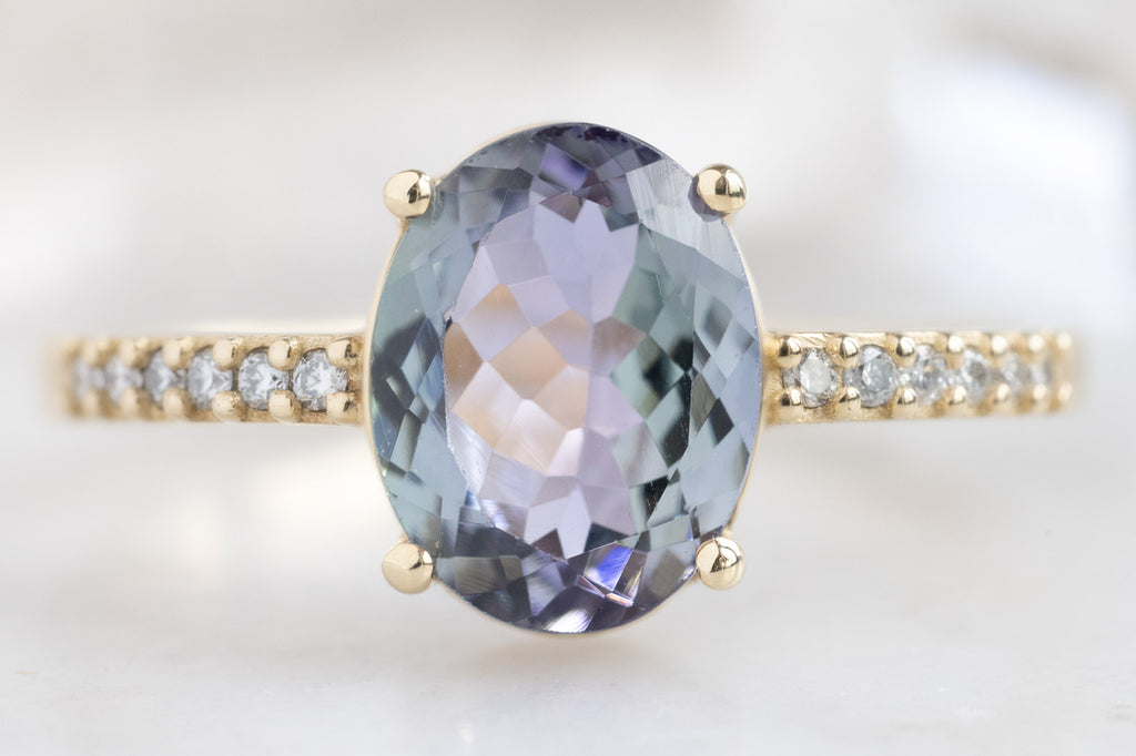 The Willow Ring with an Oval-Cut Tanzanite