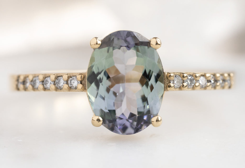 The Willow Ring with an Oval-Cut Tanzanite