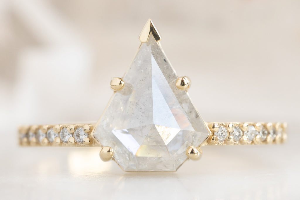 The Willow Ring with an Shield-Cut Icy-White Diamond