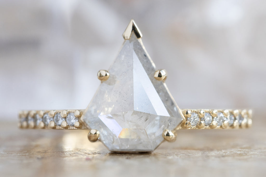 The Willow Ring with an Shield-Cut Icy-White Diamond