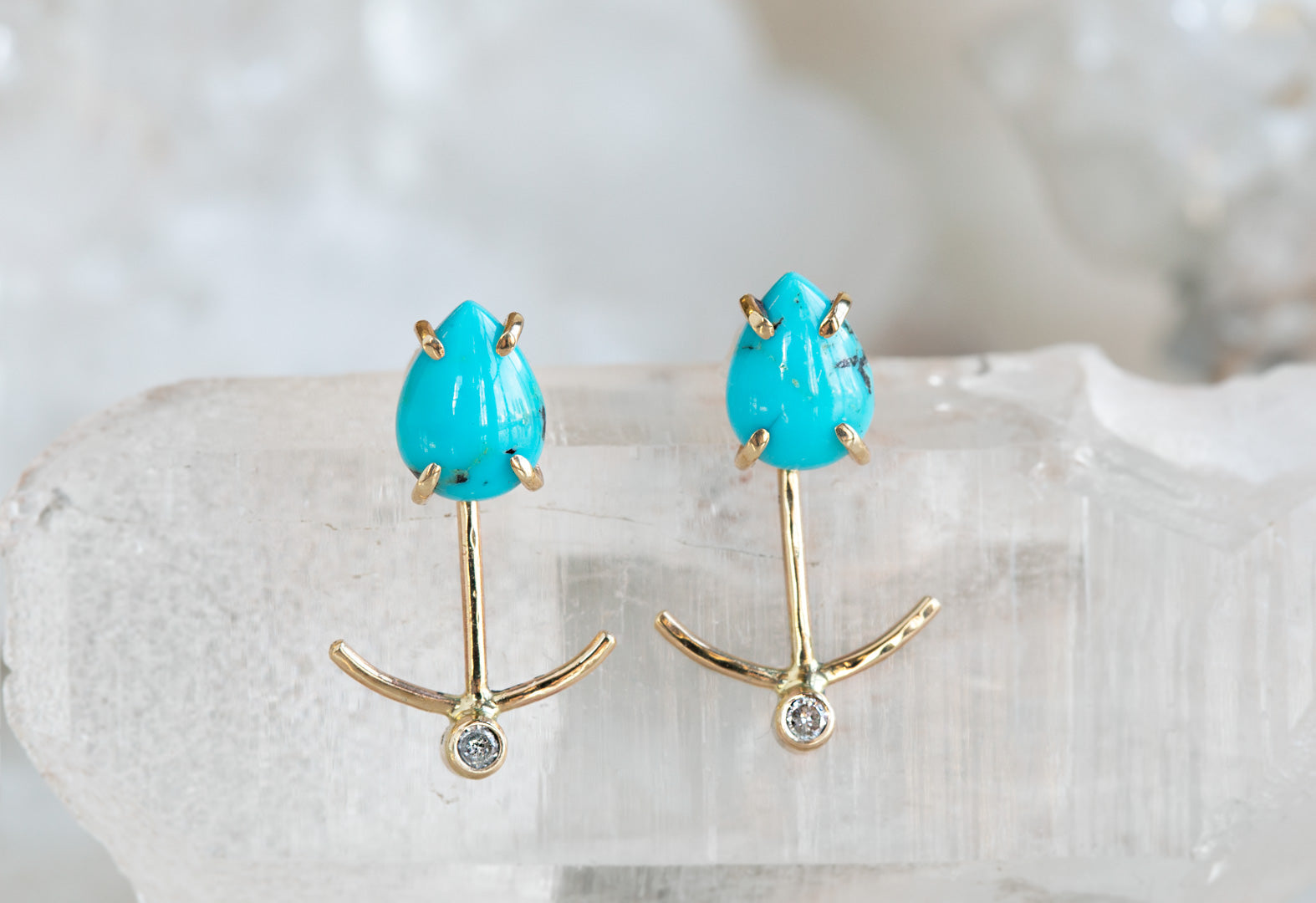 8mm Sleeping Beauty Turquoise Ball Stud Earrings 14K White Gold - Trustmark  Jewelers