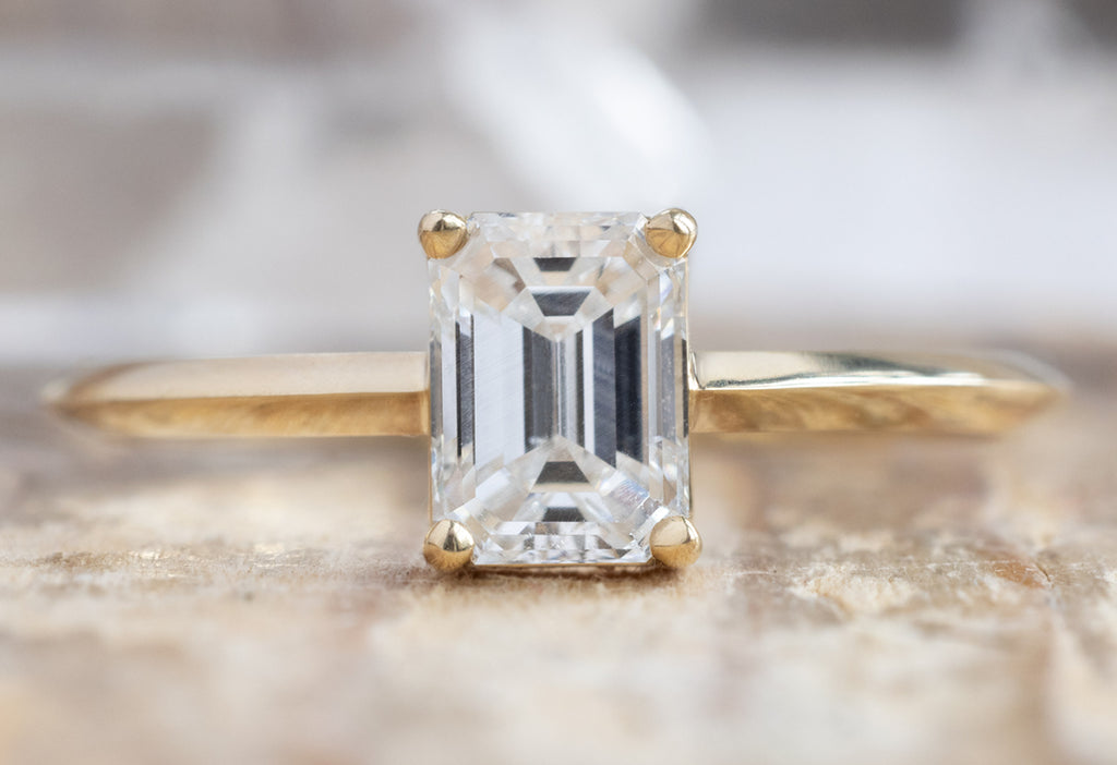 The Bryn Ring with an Emerald-Cut White Diamond