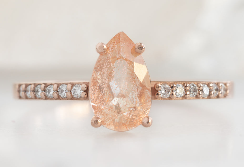 The Willow Ring with a Pear-Cut Sunstone