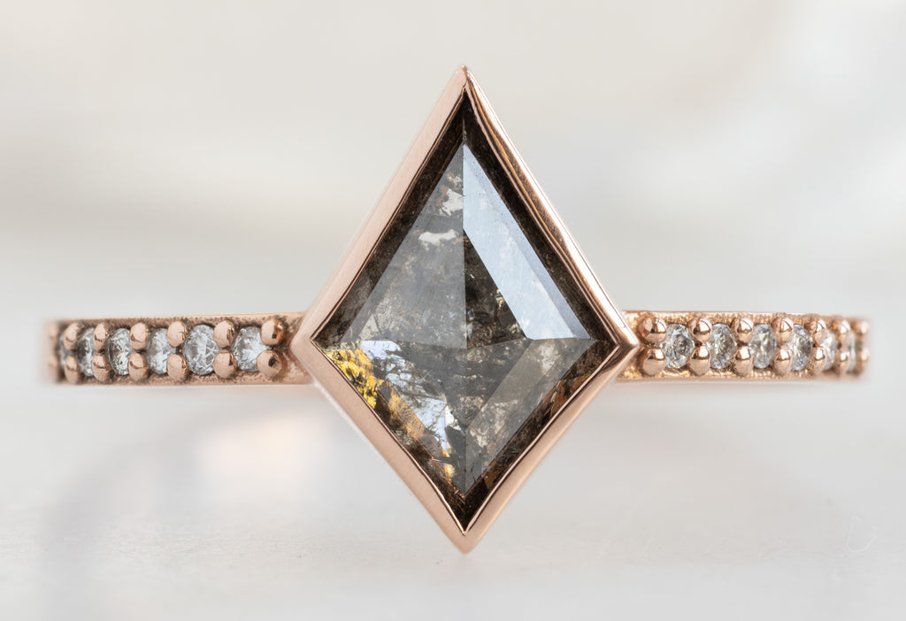 The Willow Ring with a Kite-Shaped Salt and Pepper Diamond