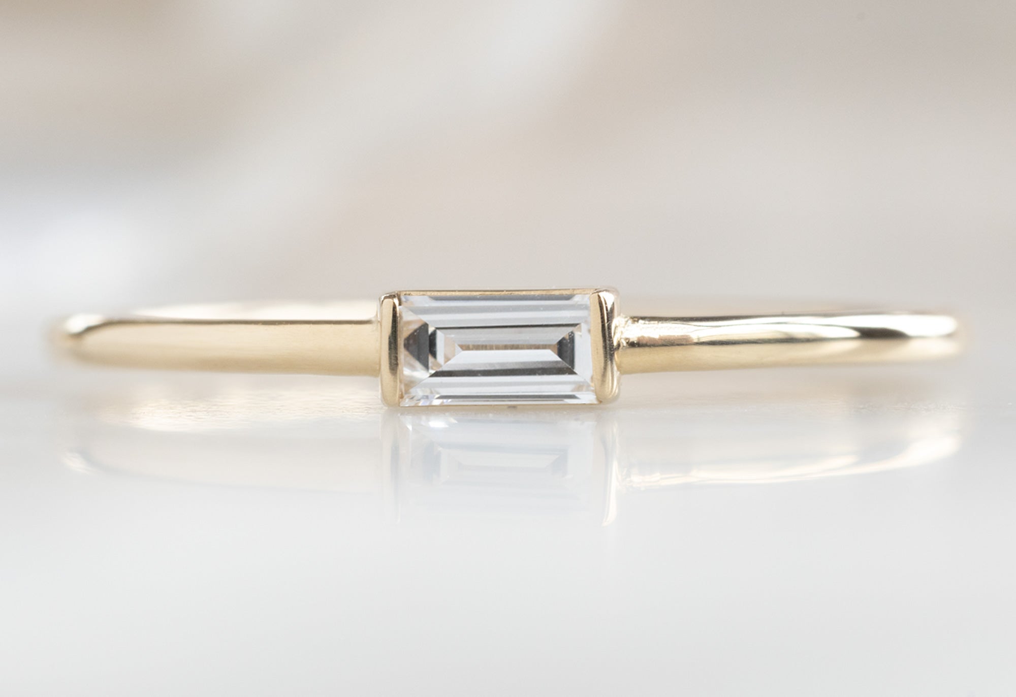 Baguette Diamond Line Ring | Stacking Band | Alexis Russell
