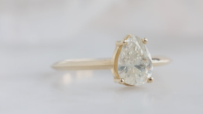 The Bryn Ring with a Pear-Cut White Diamond