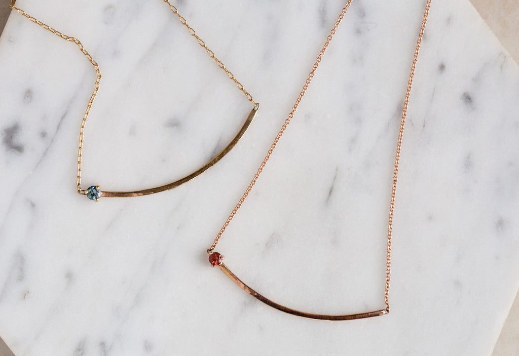 Gemstone Arc Necklace