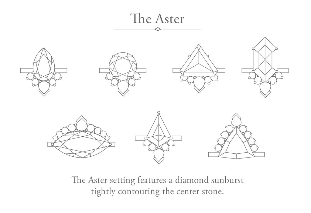 The Aster Ring with a Shield Cut Diamond