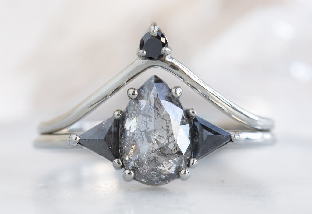 The Jade Ring with a Salt & Pepper Rose-Cut Diamond