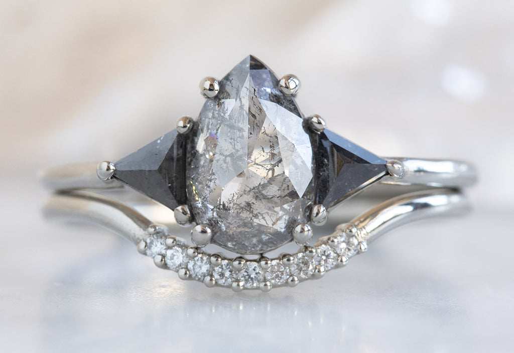 The Jade Ring with a Salt & Pepper Rose-Cut Diamond