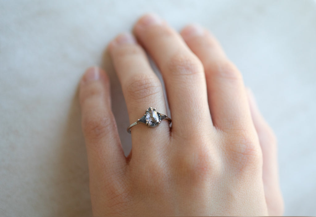 The Jade Ring with a Salt & Pepper Rose-Cut Diamond