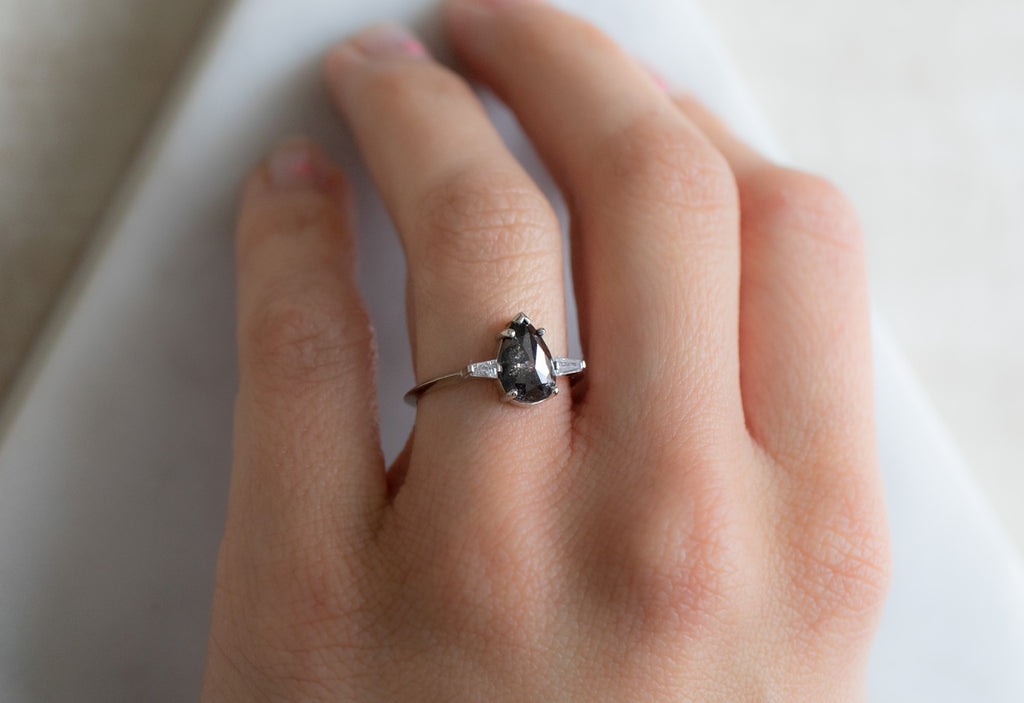 The Ash Ring with a Black Rose-Cut Diamond