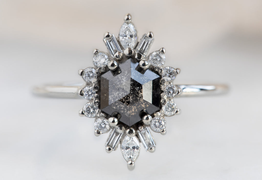 The Camellia with a Black Hexagon Diamond