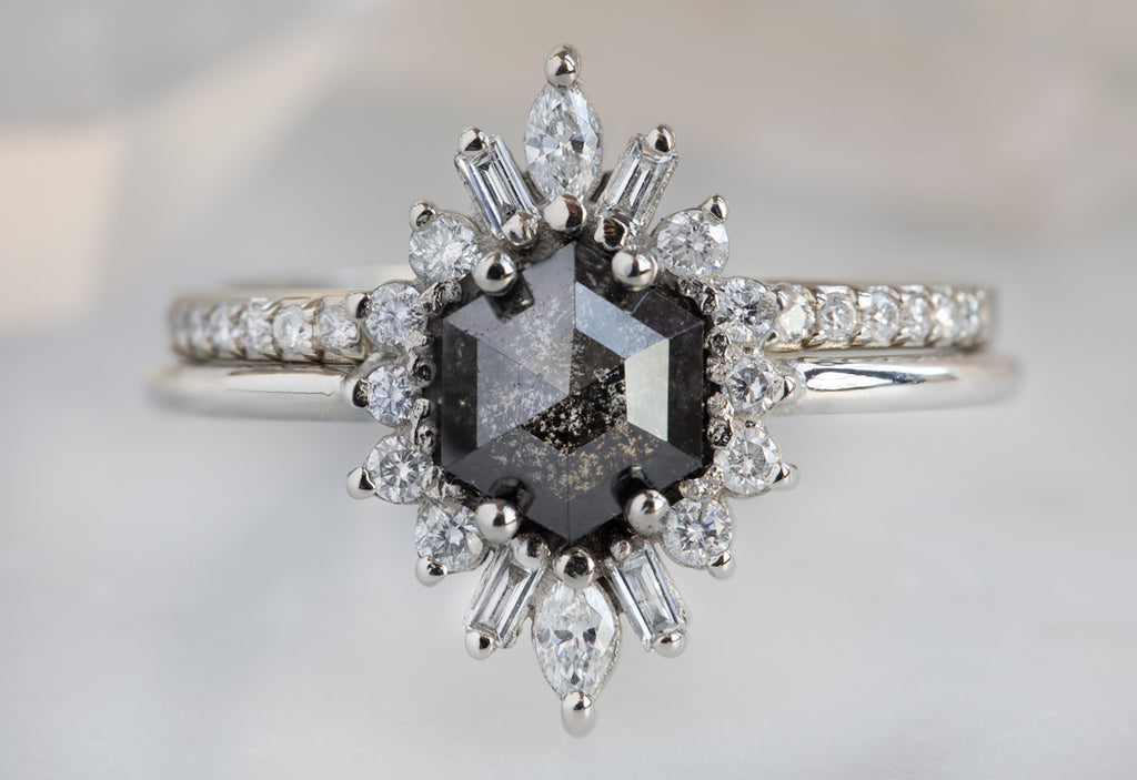 The Camellia with a Black Hexagon Diamond
