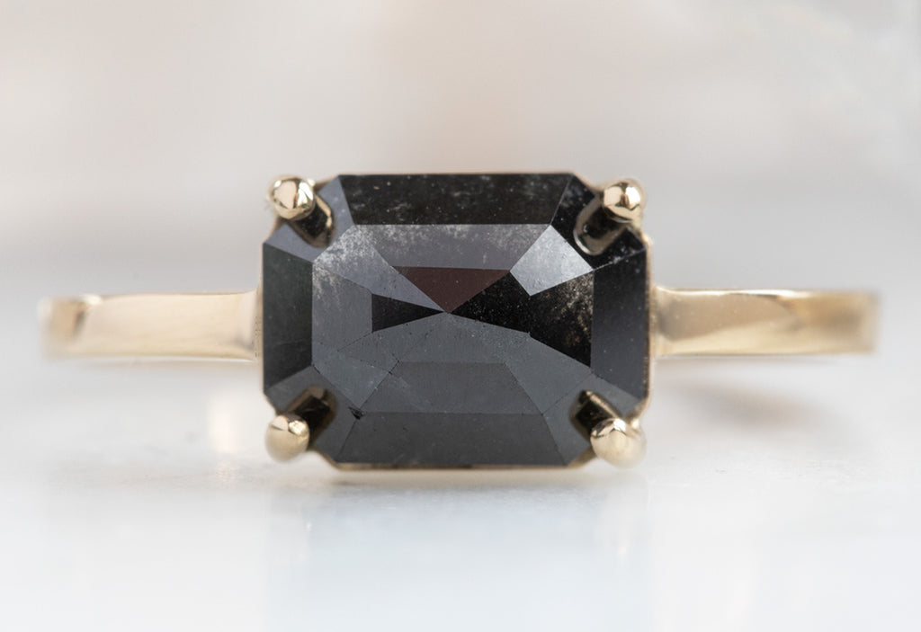 The Bryn Ring with a Black Hexagon Diamond
