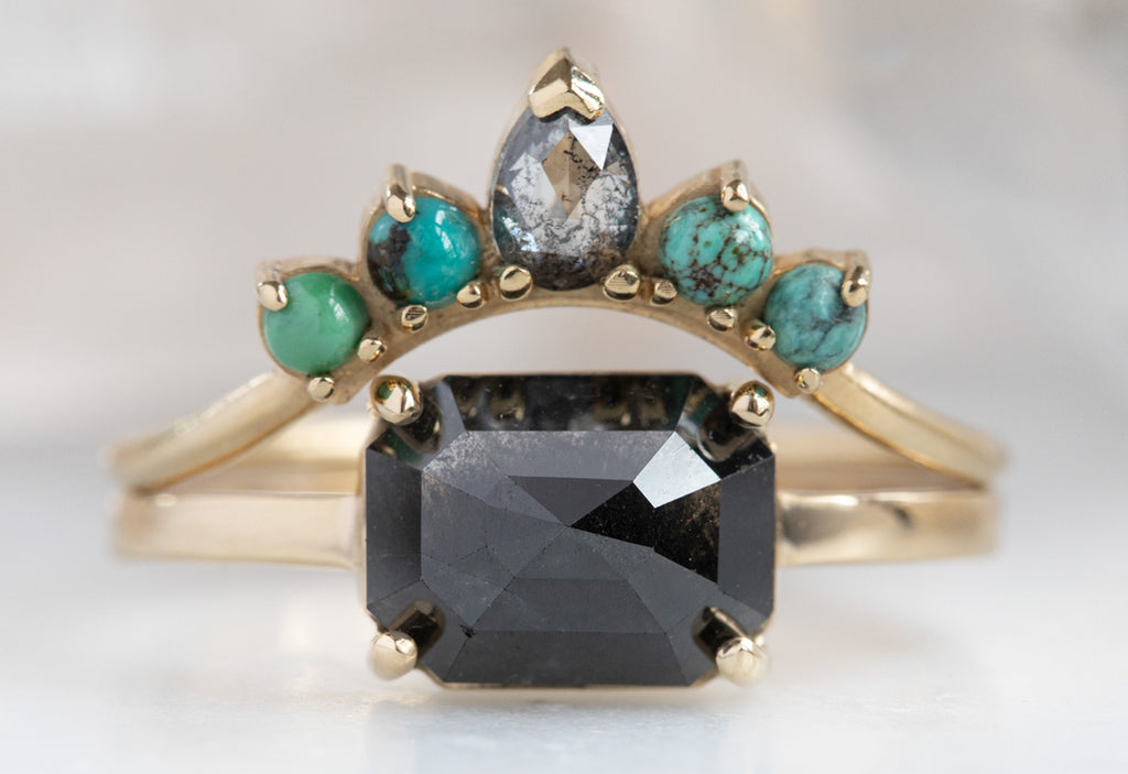 The Bryn Ring with a Black Hexagon Diamond