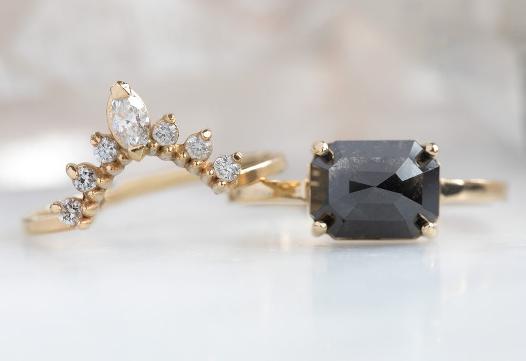 The Bryn Ring with a Black Hexagon Diamond