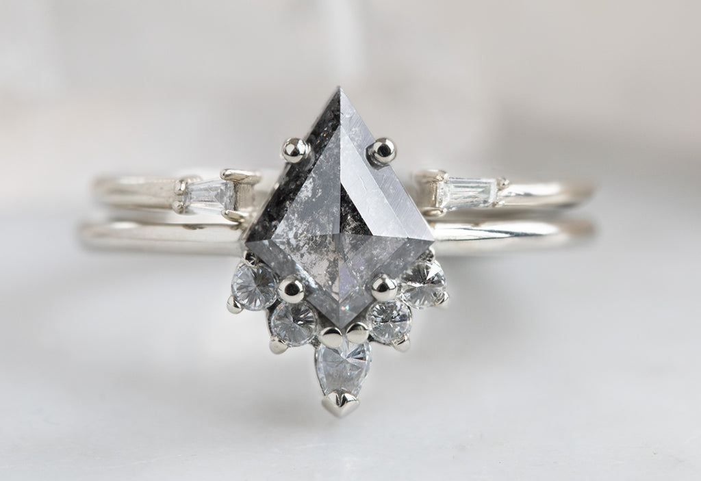 The Aster Ring with a Salt + Pepper Kite Diamond