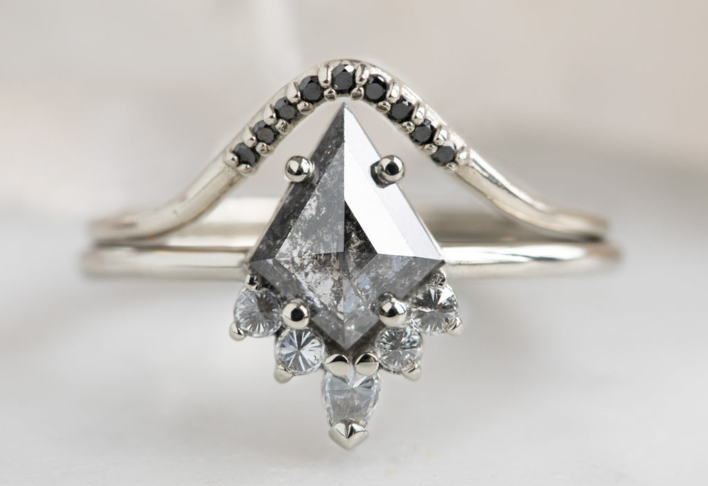 The Aster Ring with a Salt + Pepper Kite Diamond
