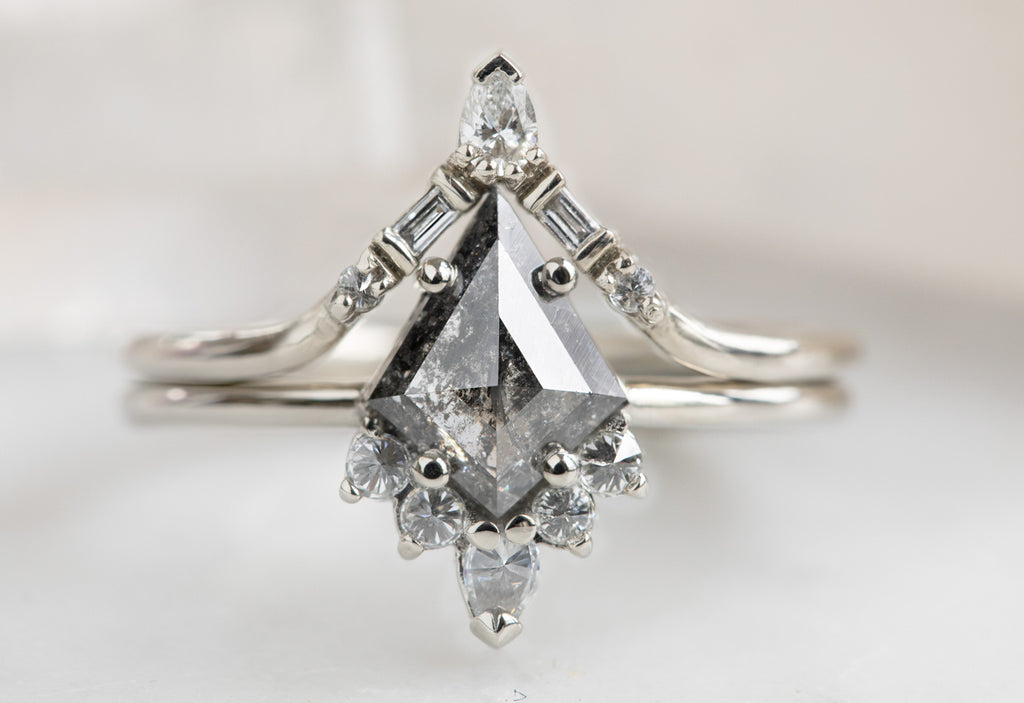 The Aster Ring with a Salt + Pepper Kite Diamond