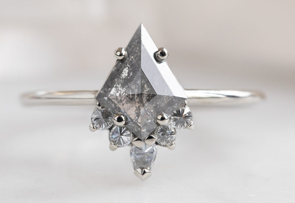 The Aster Ring with a Salt + Pepper Kite Diamond