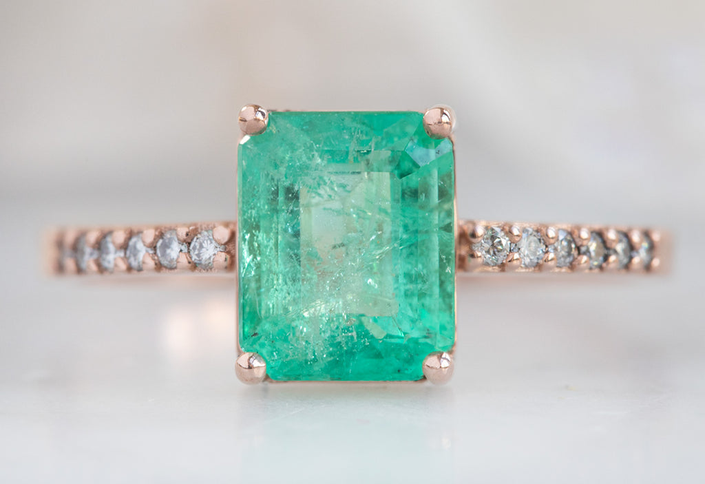 The Willow Ring with an Emerald-Cut Emerald