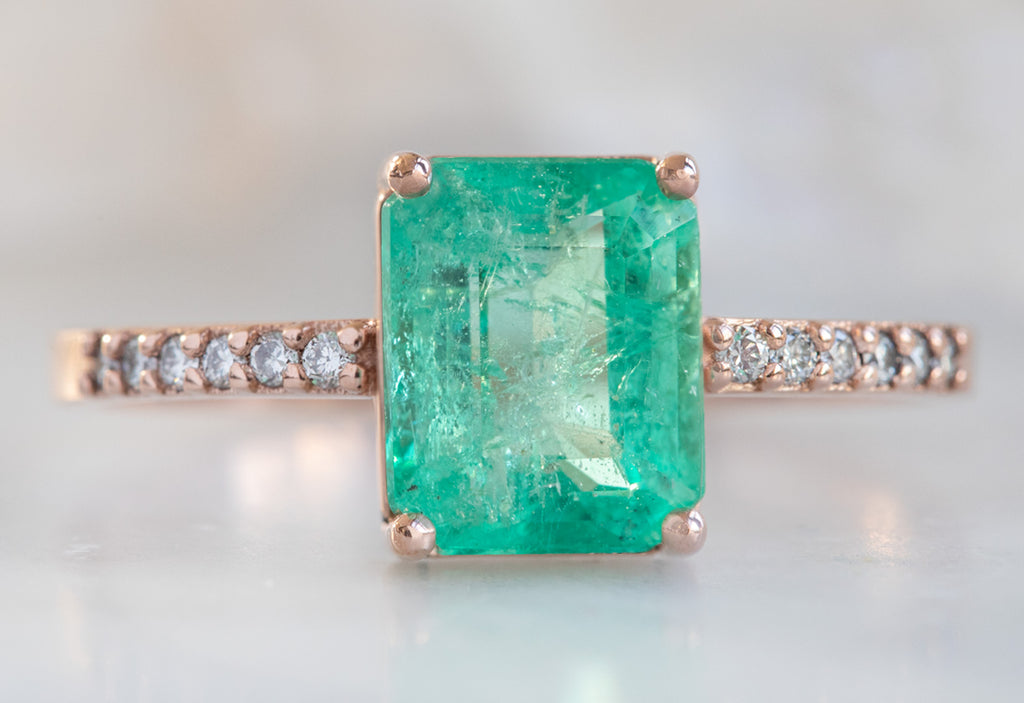 The Willow Ring with an Emerald-Cut Emerald