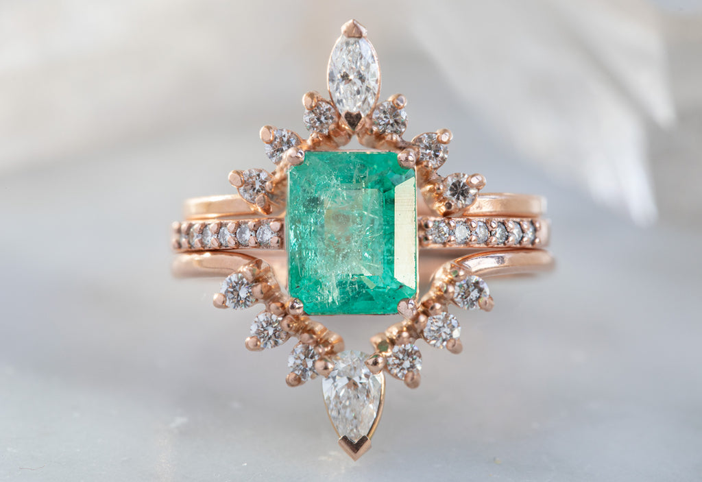 The Willow Ring with an Emerald-Cut Emerald