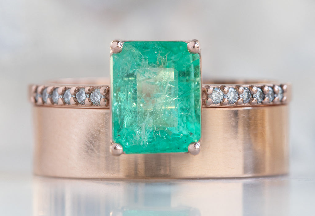 The Willow Ring with an Emerald-Cut Emerald