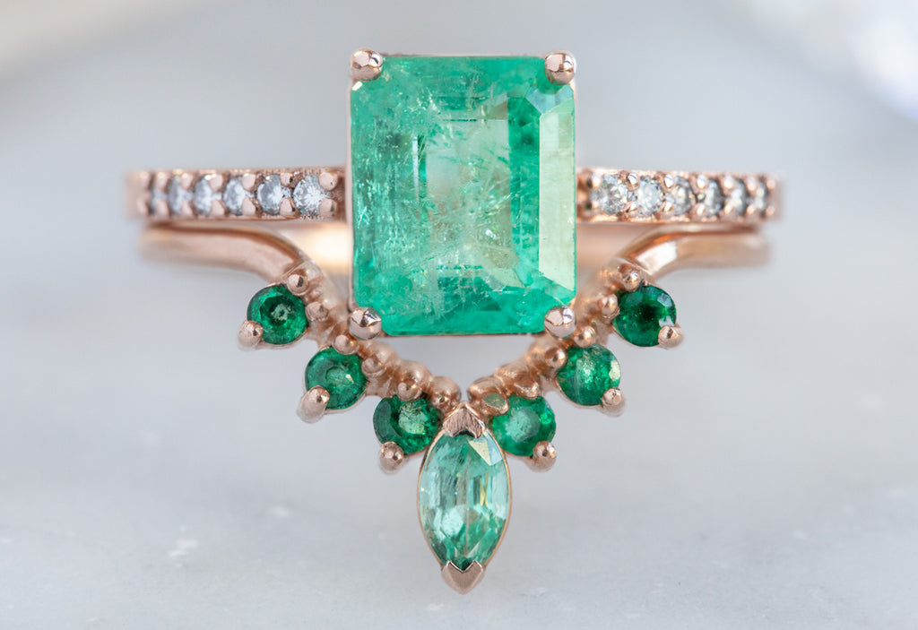 The Willow Ring with an Emerald-Cut Emerald