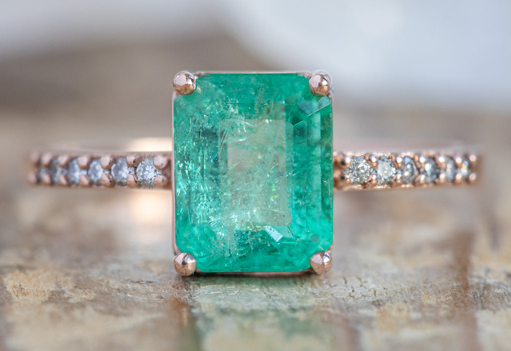 The Willow Ring with an Emerald-Cut Emerald