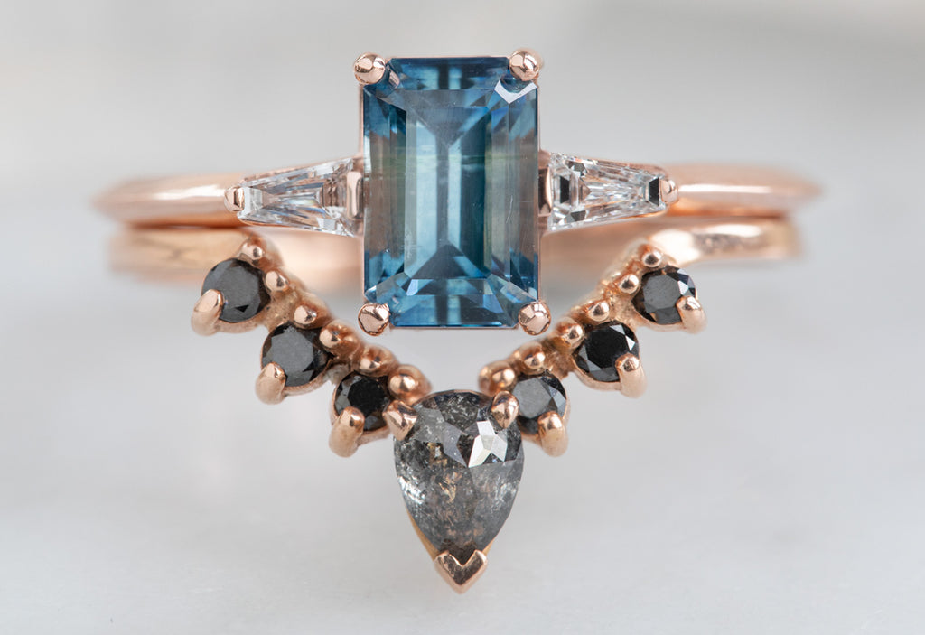 The Ash Ring with an Emerald-Cut Montana Sapphire