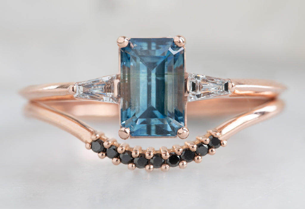 The Ash Ring with an Emerald-Cut Montana Sapphire