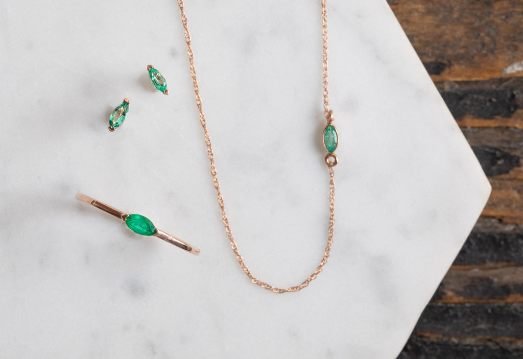 Teensy Emerald Necklace