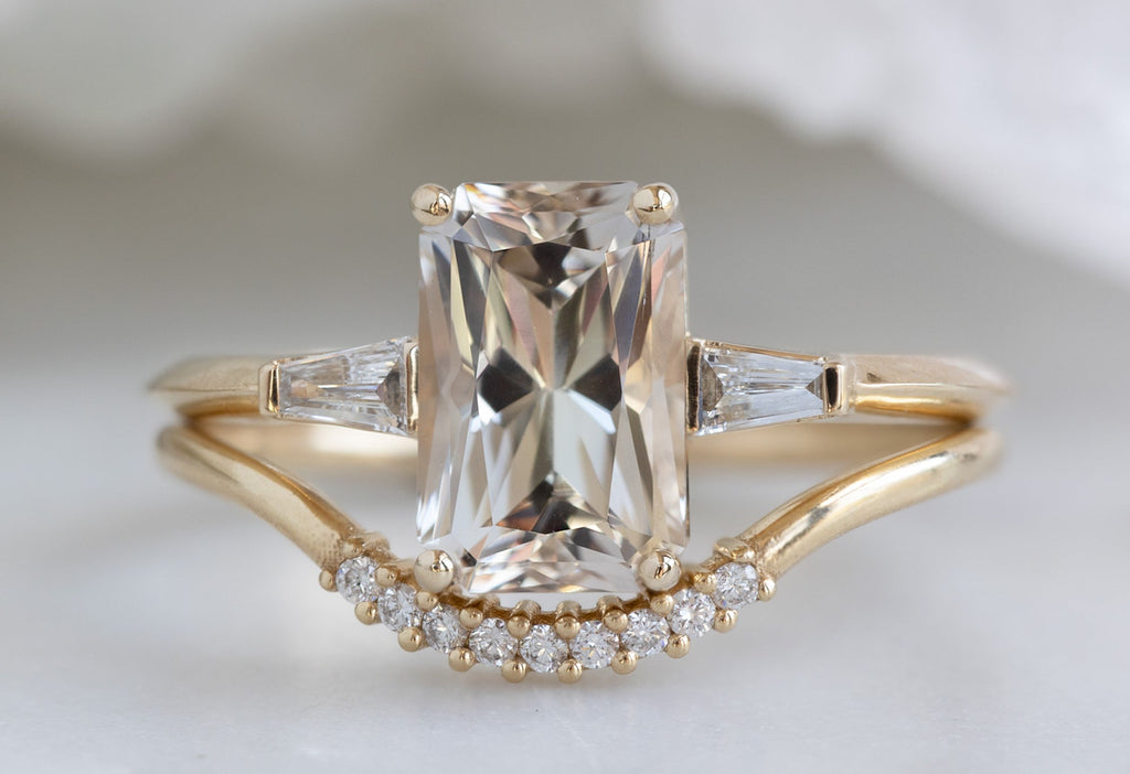 The Ash Ring with an Emerald Cut Tanzanite