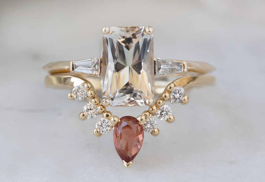 The Ash Ring with an Emerald Cut Tanzanite