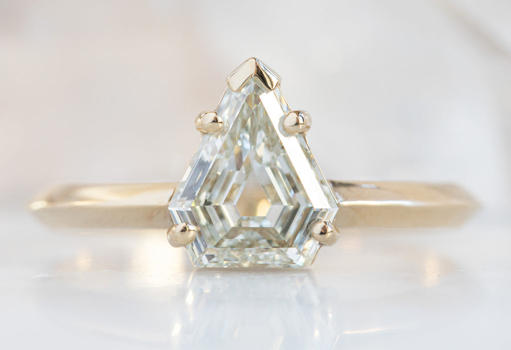 The Sage Ring with a Shield Cut White Diamond