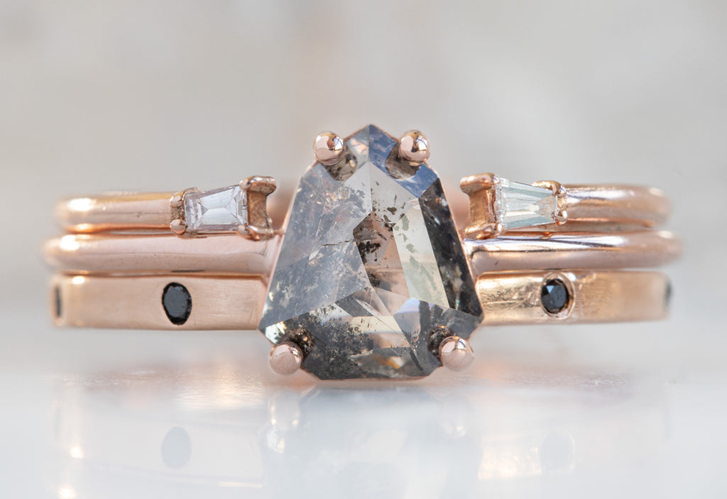 The Bryn Ring with a Geometric Salt + Pepper Diamond