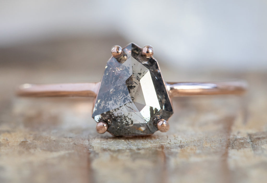 The Bryn Ring with a Geometric Salt + Pepper Diamond