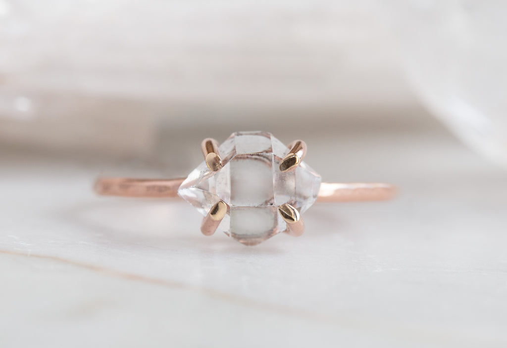 Herkimer Diamond Ring-Rose Gold Filled