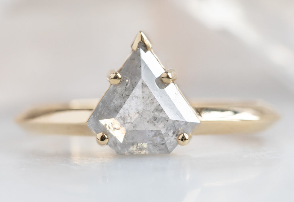 The Sage Ring with an Icy White Shield Cut Diamond