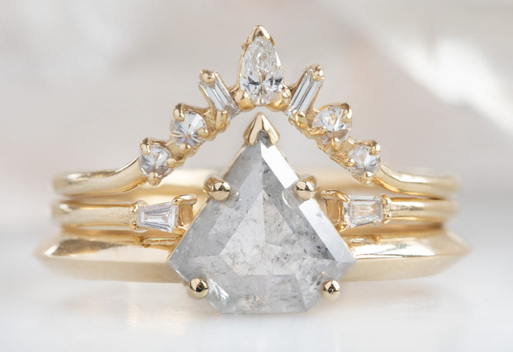 The Sage Ring with an Icy White Shield Cut Diamond