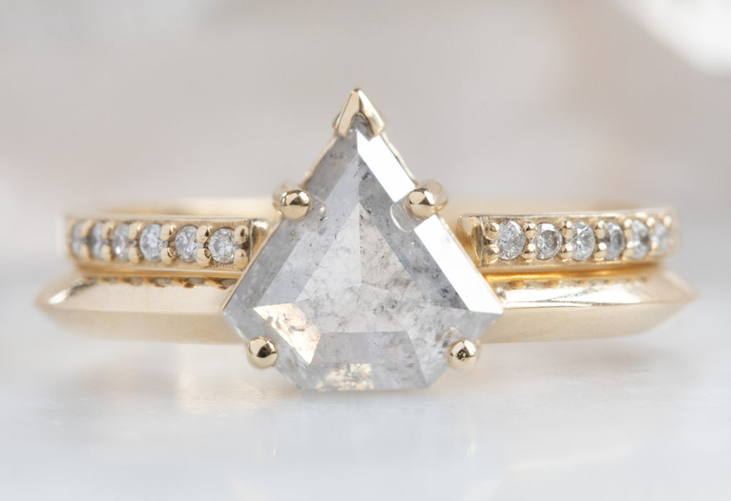 The Sage Ring with an Icy White Shield Cut Diamond