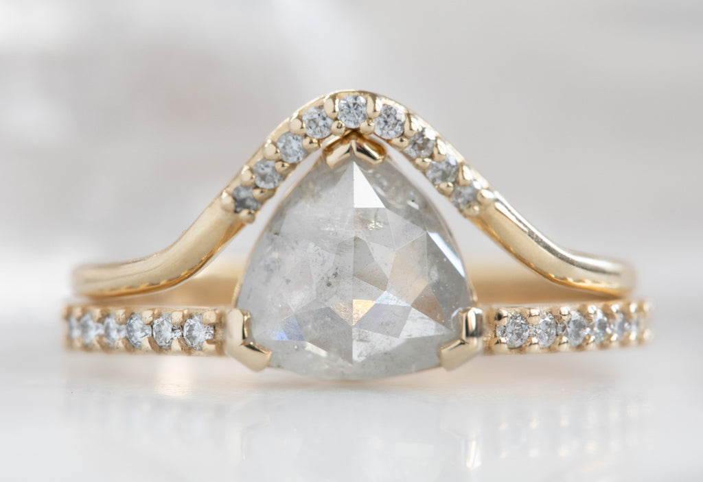 The Willow Ring with an Opalescent Trillion Diamond