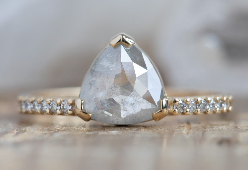 The Willow Ring with an Opalescent Trillion Diamond