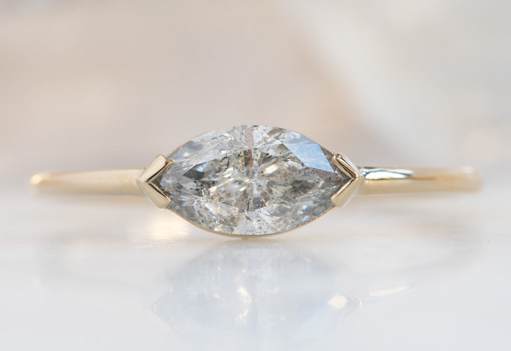 The Bryn Ring with a Marquise Salt + Pepper Diamond