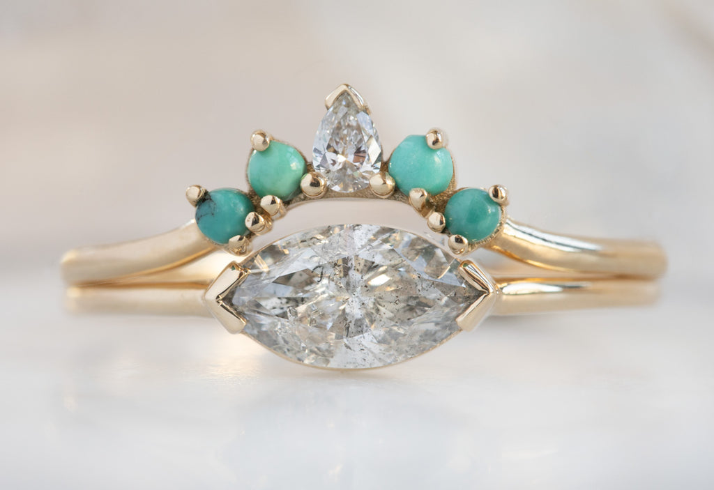 The Bryn Ring with a Marquise Salt + Pepper Diamond